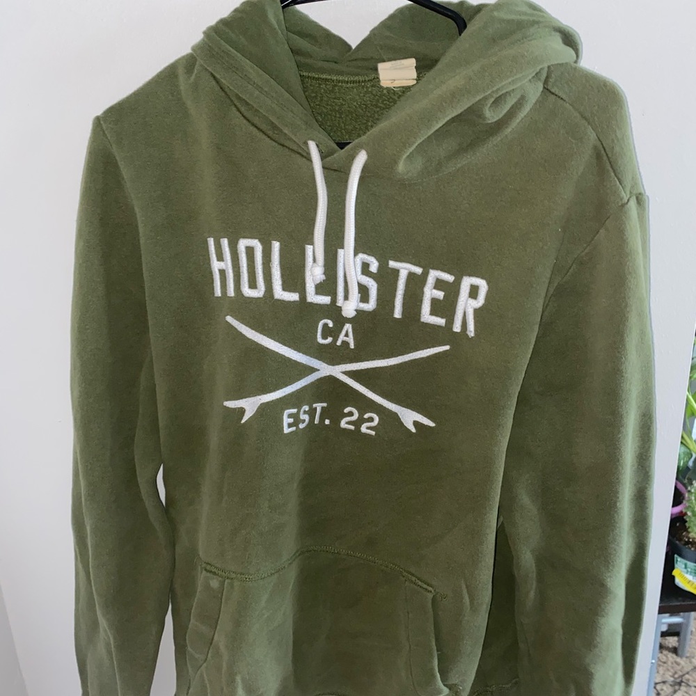Hollister Unisex Army Green Hoodie